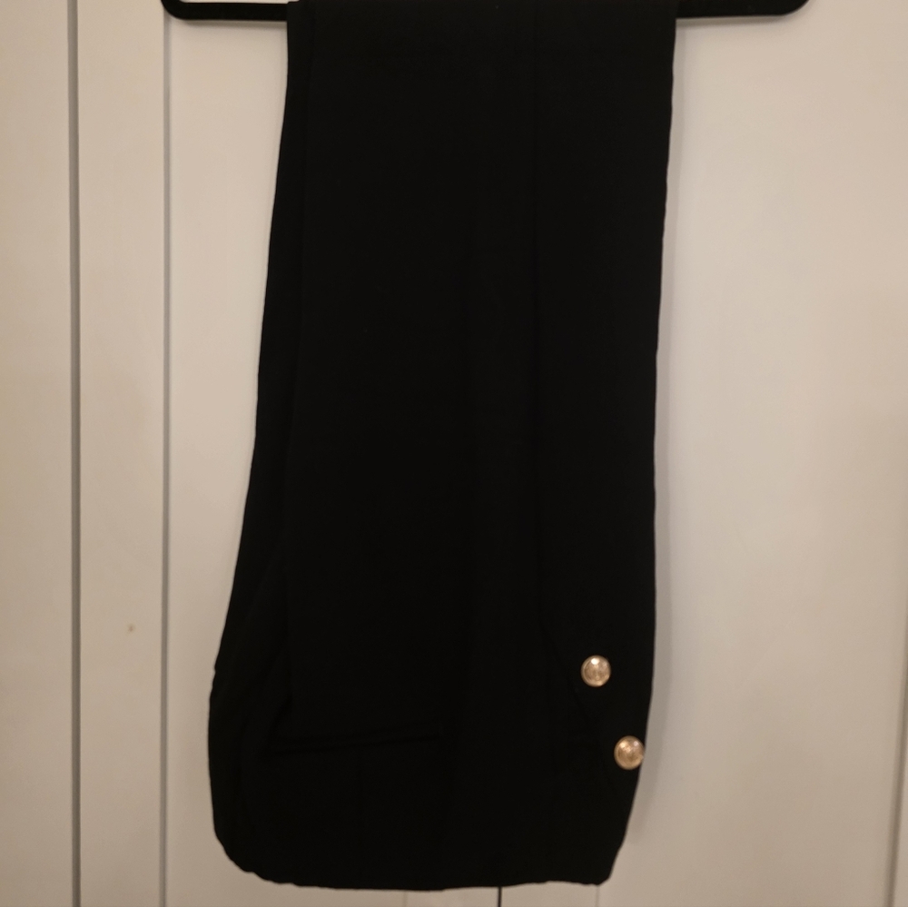Chico's Black Pants with Gold Buttons